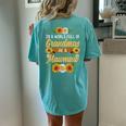 In A World Full Of Grandmas Be A Mawmaw Sunflower Women's Oversized Comfort T-Shirt Back Print Chalky Mint