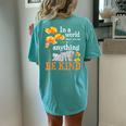 In A World Where You Can Be Kind Zookeeper Elephant Lover Women's Oversized Comfort T-Shirt Back Print Chalky Mint