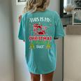 Xmas Tree With Light Blogger Ugly Christmas Sweater Women's Oversized Comfort T-shirt Back Print Chalky Mint