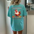 Christmas Chicken Santa Hat Ugly Christmas Sweater Women's Oversized Comfort T-shirt Back Print Moss