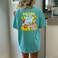 Mom Of The Wild One 1St Birthday Zoo Animal Safari Jungle Women's Oversized Comfort T-shirt Back Print Moss