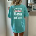 Soon To Be Granny Est 2024 Cute Flower New Mom Baby Reveal Women's Oversized Comfort T-shirt Back Print Moss