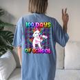 100 Days Of School 100 Days Smarter Unicorn Girls Teacher Women's Oversized Comfort T-Shirt Back Print Blue Jean