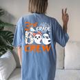 3Rd Grade Boo Crew Teachers Students Ghost Halloween Women's Oversized Comfort T-shirt Back Print Blue Jean