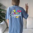 4Th Grade Squad Fourth Teacher Student Team Back To School Women's Oversized Comfort T-shirt Back Print Blue Jean