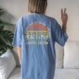 60 Years Old Made In 1963 Vintage August 1963 60Th Birthday Women's Oversized Comfort T-shirt Back Print Blue Jean