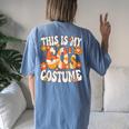 This Is My 60S Costume Groovy Peace Hippie 60'S Theme Party Women's Oversized Comfort T-shirt Back Print Blue Jean