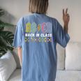Abcd Back In Class Back To School Boys Girls Teachers Rock Women's Oversized Comfort T-shirt Back Print Blue Jean