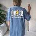 Abcd Preschool Rocks Pencil Lightning Teachers Rock Boys Women's Oversized Comfort T-shirt Back Print Blue Jean