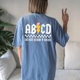 Abcd Second Grade Rocks Pencil Lightning Back To School 2023 Women's Oversized Comfort T-shirt Back Print Blue Jean