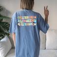 Altruismo Groovy Social Psychology Women's Oversized Comfort T-shirt Back Print Blue Jean
