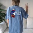 American Flag Memorial Day For Women Memorial Day Women's Oversized Comfort T-Shirt Back Print Blue Jean