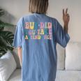 But Did You Take Attendance Groovy Back To School Women's Oversized Comfort T-shirt Back Print Blue Jean
