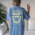 August 1990 33Rd Birthday 33 Year Old Women's Oversized Comfort T-shirt Back Print Blue Jean