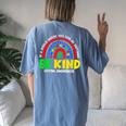 Autism Son Child Daughter Mom Rainbow Be Kind Women's Oversized Comfort T-Shirt Back Print Blue Jean