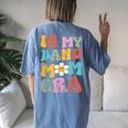 In My Band Mom Era Trendy Band Mom Vintage Groovy Women's Oversized Comfort T-shirt Back Print Blue Jean