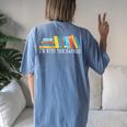 Im With The Banned Books I Read Banned Books Lovers Women's Oversized Comfort T-Shirt Back Print Blue Jean