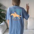 Barrel Racing Christian Cowgirl Western Stuff Women's Oversized Comfort T-Shirt Back Print Blue Jean