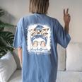 Baseball Mom Messy Bun Baseball Lover For Women Women's Oversized Comfort T-Shirt Back Print Blue Jean