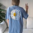Bday Mom Wife Born In April 1957 65 Years Of Being Sunshine Women's Oversized Comfort T-Shirt Back Print Blue Jean