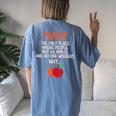 Best Math Teacher Joke Humor Science Fun Math Pun Women's Oversized Comfort T-shirt Back Print Blue Jean