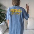 Black Gold Football Mom Football Mother Football Women's Oversized Comfort T-shirt Back Print Blue Jean