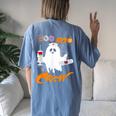 Boo Boo Crew Nurse Scrub Halloween Nurse For Women's Oversized Comfort T-shirt Back Print Blue Jean
