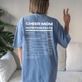 Cheer Mom Ingredients Funny Cheerleading Women's Oversized Graphic Back Print Comfort T-shirt Blue Jean