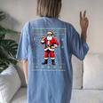Christmas Santa Plumber Ugly Christmas Sweater Women's Oversized Comfort T-shirt Back Print Blue Jean