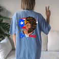 City State Puerto Rico Flag Boricua Puerto Rican Women Girl Women's Oversized Comfort T-shirt Back Print Blue Jean