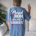 Class Of 2023 Graduation 2023 Proud Mom Of A 2023 Graduate Women's Oversized Comfort T-Shirt Back Print Blue Jean