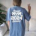 Class Of 2024 Senior Year Soccer Mom Senior 2024 Women's Oversized Comfort T-shirt Back Print Blue Jean