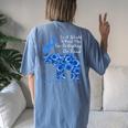 Colon Cancer Awareness Sunflower Elephant Be Kind Women's Oversized Comfort T-Shirt Back Print Blue Jean