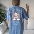 Cow Birthday For Family Aunt Of The Birthday Girl Women's Oversized Comfort T-Shirt Back Print Blue Jean