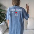 Cross Country Mom Running Xc Runner Mom Women's Oversized Comfort T-shirt Back Print Blue Jean