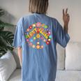 Daisy Peace Sign Love T 60S 70S Tie Dye Hippie Costume Women's Oversized Comfort T-Shirt Back Print Blue Jean