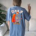 Dilf Dude I Love Fall Skeleton Pumpkin Halloween Customs Women's Oversized Comfort T-shirt Back Print Blue Jean