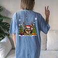 Dog Lovers Cute Chihuahua Santa Hat Ugly Christmas Sweater Women's Oversized Comfort T-shirt Back Print Blue Jean