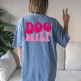 Dog Milf Dog Mom Saying Women Groovy Apparel Women's Oversized Comfort T-Shirt Back Print Blue Jean