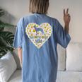 Dog Mom Love Heart White Daisy Flowers Manchester Terrier Women's Oversized Comfort T-Shirt Back Print Blue Jean