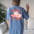 In Dolly We Trust Pink Hat Cowgirl Western 90S Music Women's Oversized Comfort T-Shirt Back Print Blue Jean