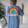 Embrace Neurodiversity Rainbow Autism Awareness Women's Oversized Comfort T-shirt Back Print Blue Jean