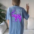 Epilepsy Awareness Sunflower Elephant Be Kind Women's Oversized Comfort T-Shirt Back Print Blue Jean