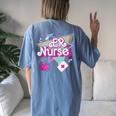 Er Nurse Vintage Ed Emergency Department Nurse Life Women's Oversized Comfort T-shirt Back Print Blue Jean