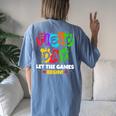 Field Day Let Games Start Begin Boys Girls Teachers Women's Oversized Comfort T-Shirt Back Print Blue Jean