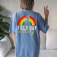Field Day Vibes School Game Day Student Teacher 2022 Women's Oversized Comfort T-Shirt Back Print Blue Jean