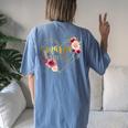 Floral And Birthday Present For New Mom Women's Oversized Comfort T-Shirt Back Print Blue Jean