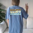 Flower Groovy And Read Books Be Kind Stay Weird 2023 Women's Oversized Comfort T-Shirt Back Print Blue Jean