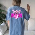 Football Cheer Mom Pink For Breast Cancer Warrior Women's Oversized Comfort T-shirt Back Print Blue Jean