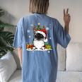 Cat Lover Cute Birman Santa Hat Ugly Christmas Sweater Women's Oversized Comfort T-shirt Back Print Blue Jean